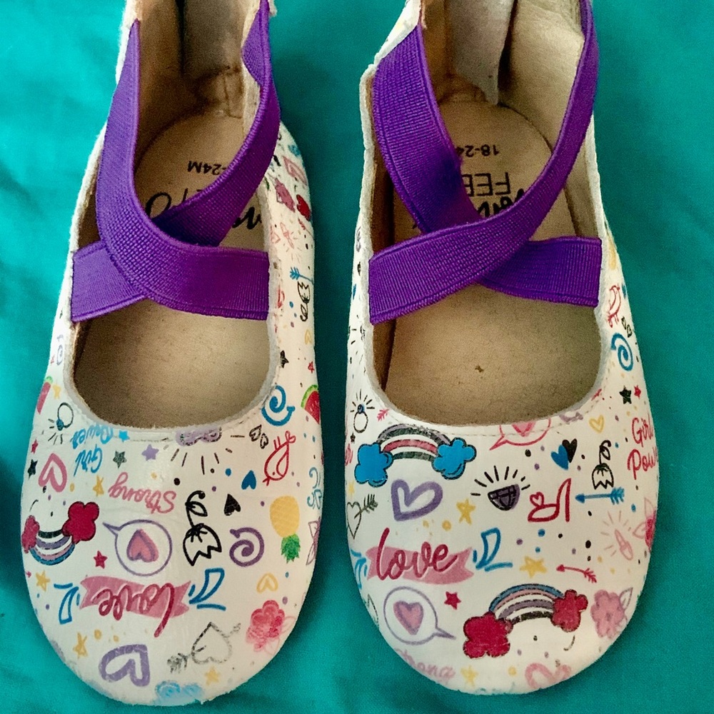Monkey feet girl power ballet flats